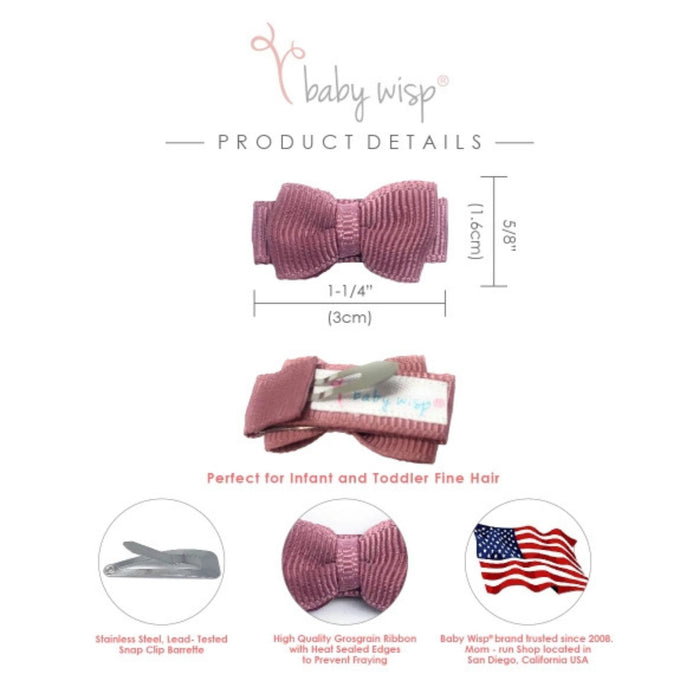 Tiny Tuxedo Bows 5 Pack Snap Clips