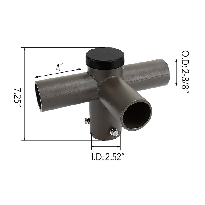 Triple Spoke 90° Tenon Adapter Dimensions