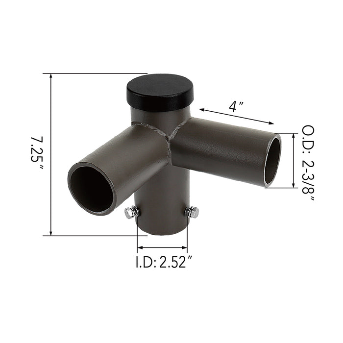 Twin Spoke 90° Tenon Adapter Dimensions