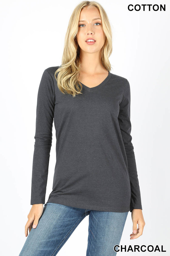 V-Neck Long Sleeve Shirt