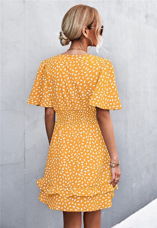 V Neck Summer Mid Length Dress