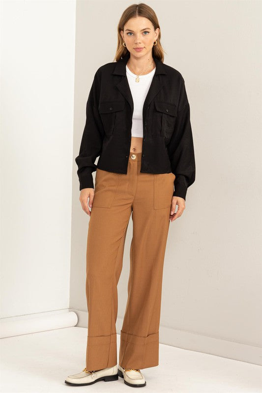 VICTORIA HIGH WAIST CUFFED PANTS