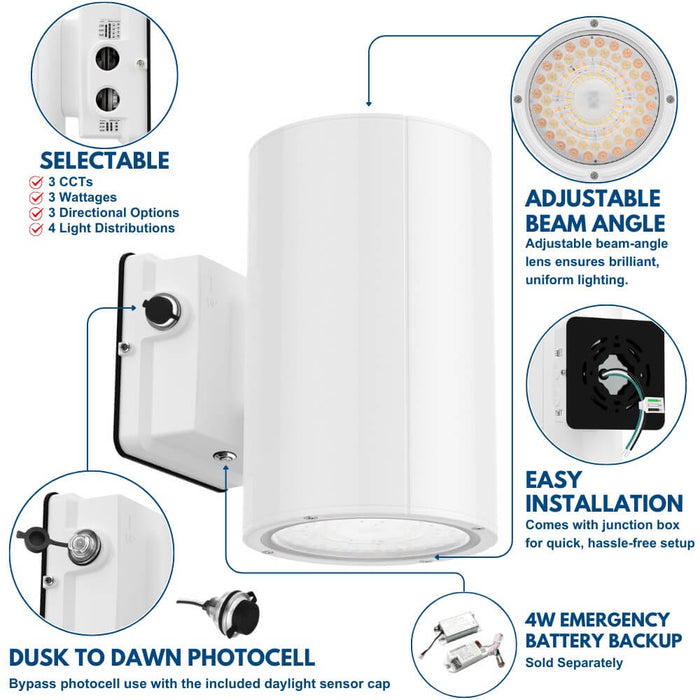 Product details of Konlite LED Cylinder Up and Down Wall Light fixture