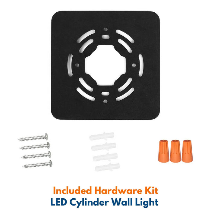 Hardware kits of Konlite 6 inch LED Cylinder Up and Down Wall Light fixture