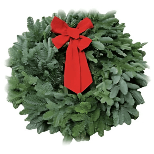 Wreath Noble Fir / With Red Bow (Fresh Cut)