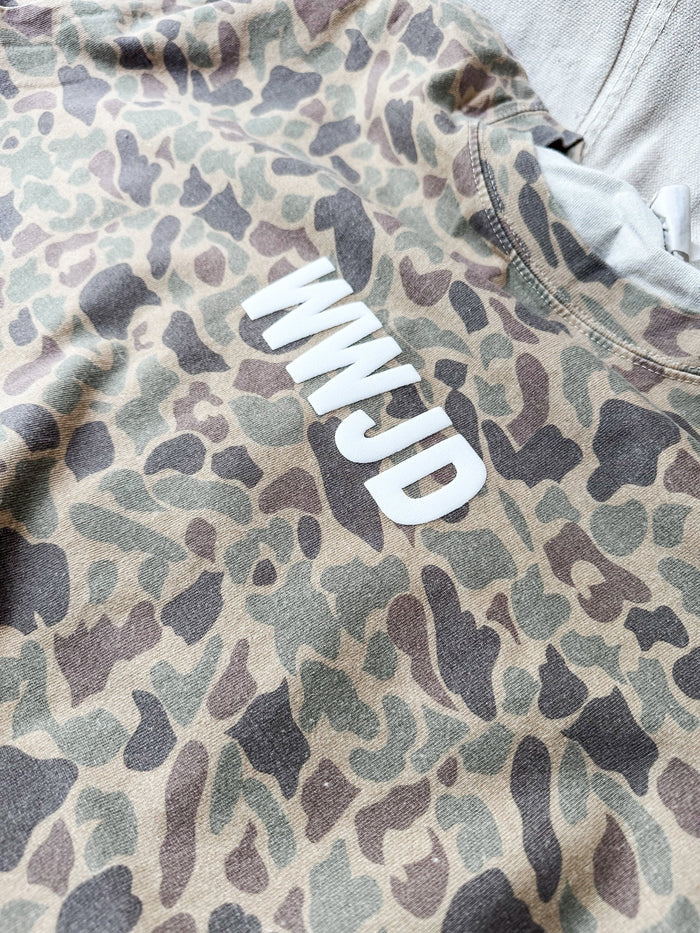WWJD Duck Camo Graphic Tee // ships in about a week